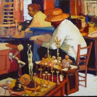 Encants Candels 1988 50x50 Super Huge Original Painting - Ramon Lombarte Encants Candels 1988 50x50 Super Huge Original Painting - Ramon Lombarte