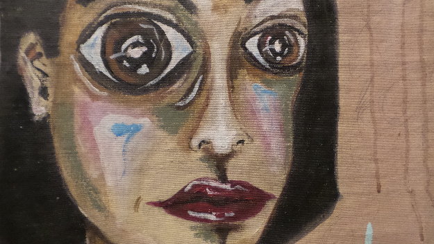 Untitled Portrait 21x18 Original Painting - Ashley Longshore