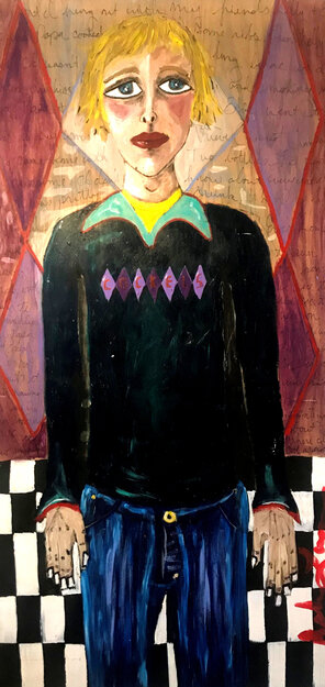 Cockels 48x24  Huge Original Painting - Ashley Longshore