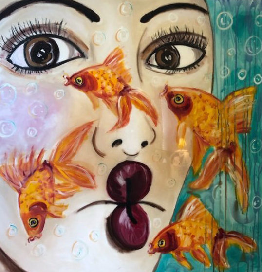   Fish Face  2007 40x40 by 