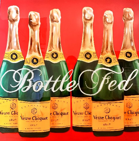 Bottle Fed 2021 48x48 - Huge - Champagne Original Painting - Ashley Longshore