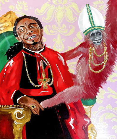 Lil Wayne as Cardinal 2018 48x36 - Huge Original Painting - Ashley Longshore
