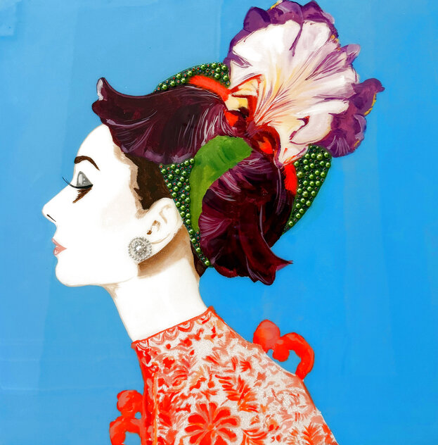 Audrey Hepburn 2021 Acrylic on Canvas 24x24 by Ashley Longshore