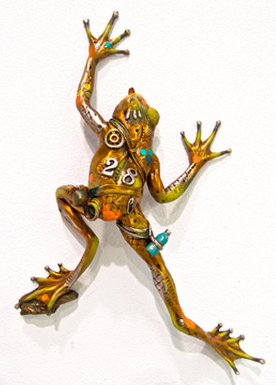 Sticky Climber (Frog Wall Piece) Bronze Sculpture 2006 14 in Sculpture by Nano Lopez Sticky Climber (Frog Wall Piece) Bronze Sculpture 2006 14 in Sculpture by Nano Lopez