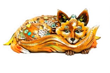 Foxy Bronze Sculpture 2012 19 in w Print Sculpture - Nano Lopez Foxy Bronze Sculpture 2012 19 in w Print Sculpture - Nano Lopez