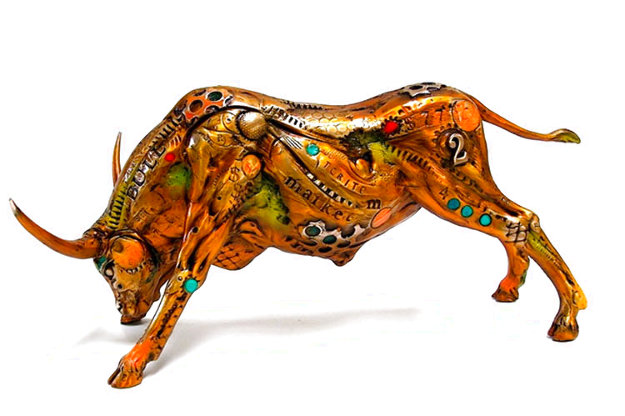 Torito the Bull Bronze Sculpture 2008 14 in by 