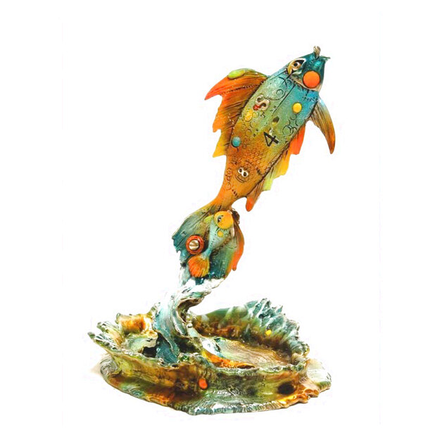Water Day Bronze Sculpture 10 in w/ Framed Sketch Sculpture - Nano Lopez