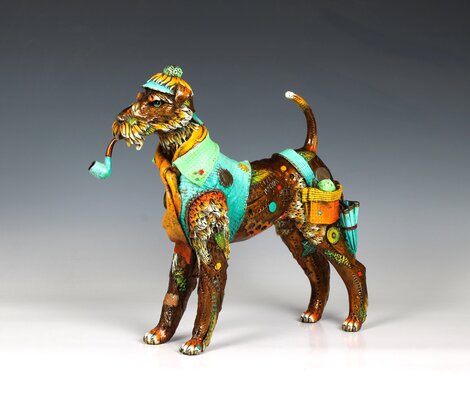 Sherlock - Large AP Bronze Sculpture  - 2010 16 in #1 in Edition Sculpture - Nano Lopez