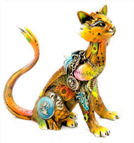 Sally Bronze Sculpture 6 in - w/ Giclee on Canvas Sculpture - Nano Lopez