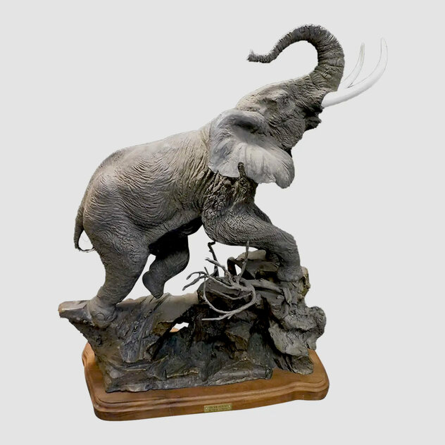 Outraged Bronze Sculpture 1991 34 in - Huge by Lorenzo Ghiglieri