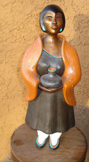 Morning Prayer Bronze Sculpture 2006 14 in Sculpture - Estella Loretto