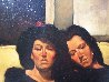 Between Sisters 1990 22x26 Original Painting by Joseph Lorusso - 3