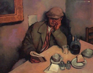 Late Night Read 1990 22x26 Original Painting - Joseph Lorusso Late Night Read 1990 22x26 Original Painting - Joseph Lorusso