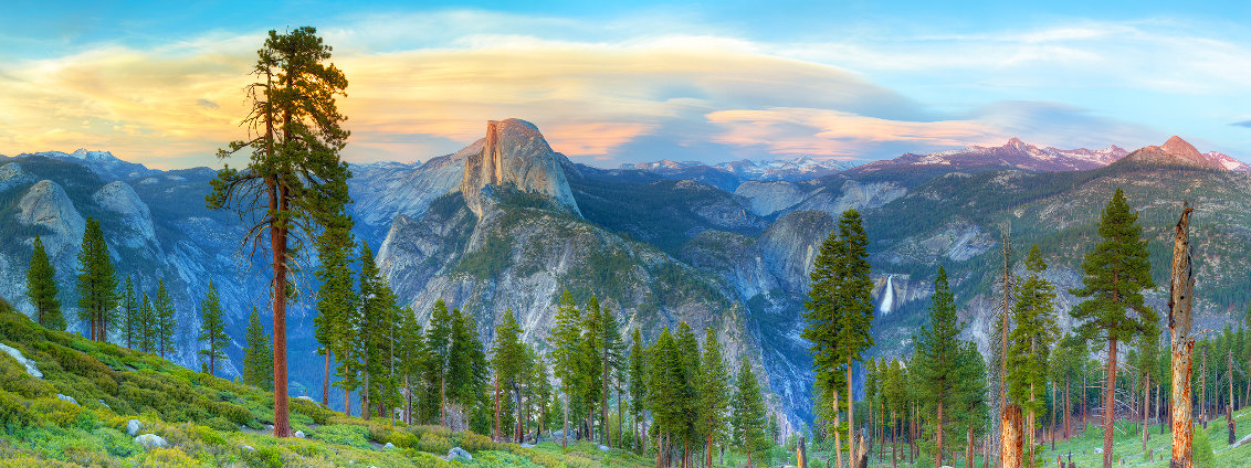Half Dome at Twilight 1.7M - Huge Mural Size - Yosemite NP, California Panorama by Rodney Lough, Jr.