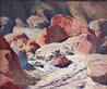 Symphony in Red (Painted Canyon, Near Mecca) 1965 28x33 California - Coachella Original Painting by Ralph Love - 0 Symphony in Red (Painted Canyon, Near Mecca) 1965 28x33 California - Coachella Original Painting by Ralph Love - 0