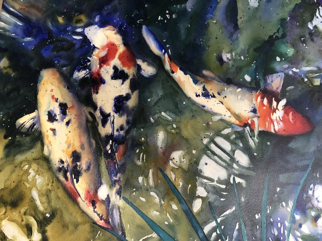 Untitled Koi Watercolor 1997 28x39 Watercolor by Kent Lovelace