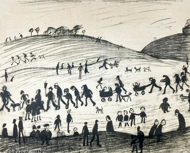 A Hillside 1967 Limited Edition Print by L.S. Lowry