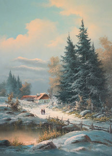Untitled (Landscape) 1970 37x29 Original Painting - Ludwig Muninger Untitled (Landscape) 1970 37x29 Original Painting - Ludwig Muninger