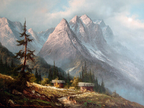 Waxensteiner, Garmisch 30x38 - Oil on Canvas - Germany Original Painting - Ludwig Muninger