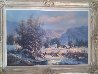 Winter Landscape 30x42 Huge Original Painting by Ludwig Muninger - 1