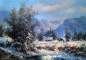 Winter Landscape 30x42 Huge Original Painting by Ludwig Muninger - 0