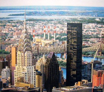 NY Chimney Stacks 27x31 Original Painting - Luigi Rocca NY Chimney Stacks 27x31 Original Painting - Luigi Rocca