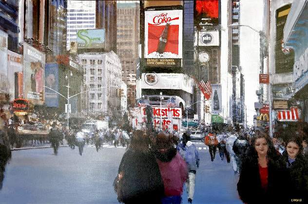 Times Square Painting  36x55 - Huge - New York - NYC Original Painting by Luigi Rocca