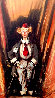 Clown Behind the Scenes 1975  27x19 Original Painting by Luigi Rocca - 0