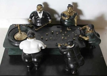 Roulette Bronze Sculpture 1990 27x19 Sculpture - Bruno Luna Roulette Bronze Sculpture 1990 27x19 Sculpture - Bruno Luna