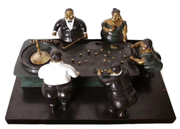 Sculpture de roulette bronze Bruno Luna