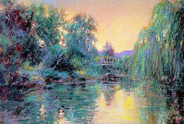 Homage to Monet 1987 Remarque 32x43  Huge Limited Edition Print - Aldo Luongo