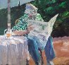 Waiting For Tito (Hawk) 1985 55x60 Original Painting by Aldo Luongo - 0