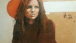 Untitled Girl 1974 29x47 Original Painting - Aldo Luongo