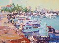 San Diego  1985 47x55 California Original Painting - Aldo Luongo
