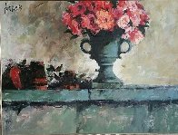 Rose Tones Over Mantle 2004 42x35 Original Painting by Aldo Luongo - 2 Rose Tones Over Mantle 2004 42x35 Original Painting by Aldo Luongo - 2