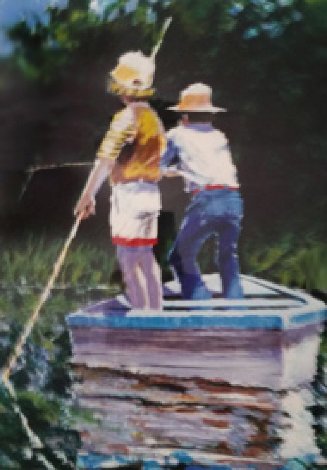 Summer Fishing 1983 51x41  Huge Limited Edition Print - Aldo Luongo