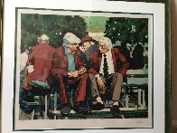 Two Men Siting on a Bench AP 1992 Limited Edition Print by Aldo Luongo - 1 Two Men Siting on a Bench AP 1992 Limited Edition Print by Aldo Luongo - 1