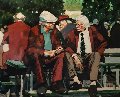 Two Men Siting on a Bench AP 1992 Limited Edition Print - Aldo Luongo