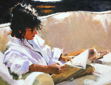 Story By the Light 2006 41x50 Huge Original Painting - Aldo Luongo Story By the Light 2006 41x50 Huge Original Painting - Aldo Luongo