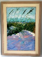 Windy Beach II 1990 75x56 Huge - Mural Size Original Painting by Aldo Luongo - 1