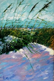 Windy Beach II 1990 75x56 Huge Original Painting - Aldo Luongo Windy Beach II 1990 75x56 Huge Original Painting - Aldo Luongo
