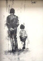 Man Walking With Child Limited Edition Print - Aldo Luongo