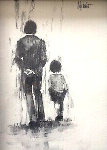 Man Walking With Child Limited Edition Print - Aldo Luongo