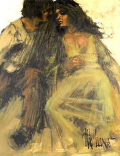 Love in the Park 1969 Original Painting - Aldo Luongo Love in the Park 1969 Original Painting - Aldo Luongo
