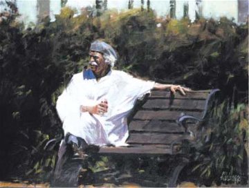 A Glass At the Chateau Embellished Limited Edition Print by Aldo Luongo