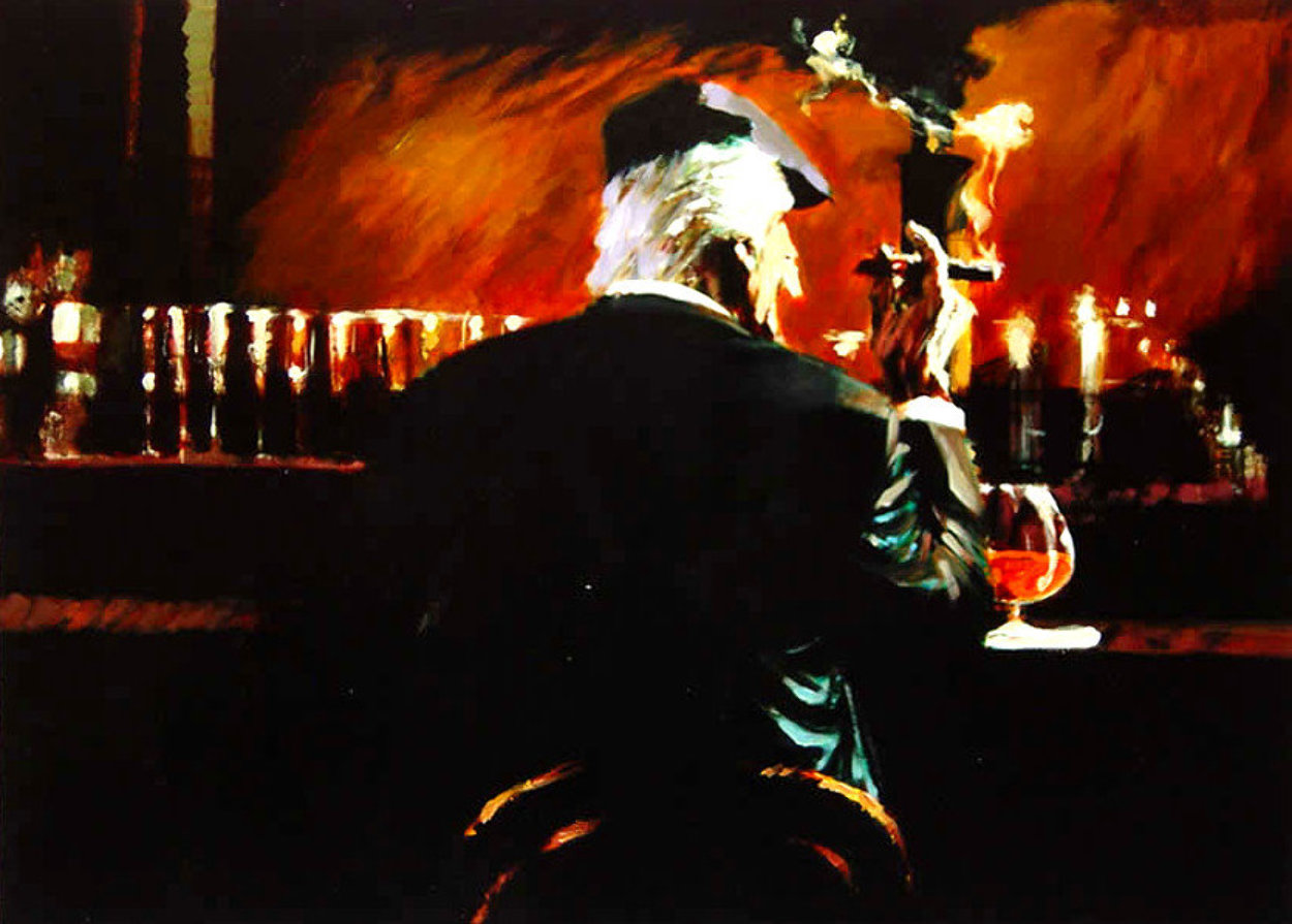 Smoke Bar II 2000 Embellished Limited Edition Print by Aldo Luongo Smoke Bar II 2000 Embellished Limited Edition Print by Aldo Luongo