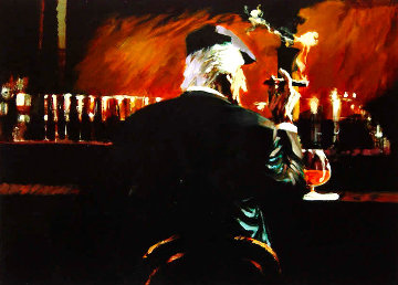 Smoke Bar II 2000 Embellished Limited Edition Print - Aldo Luongo Smoke Bar II 2000 Embellished Limited Edition Print - Aldo Luongo