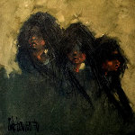 We Three 1970 38x38 Original Painting - Aldo Luongo