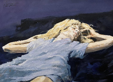 Soft Blues And Purple Dreams 32x40 Original Painting by Aldo Luongo