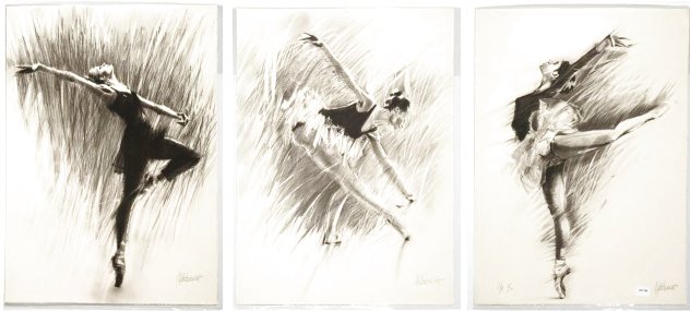 Ballerina Framed Suite of 3 1988 Limited Edition Print by Aldo Luongo